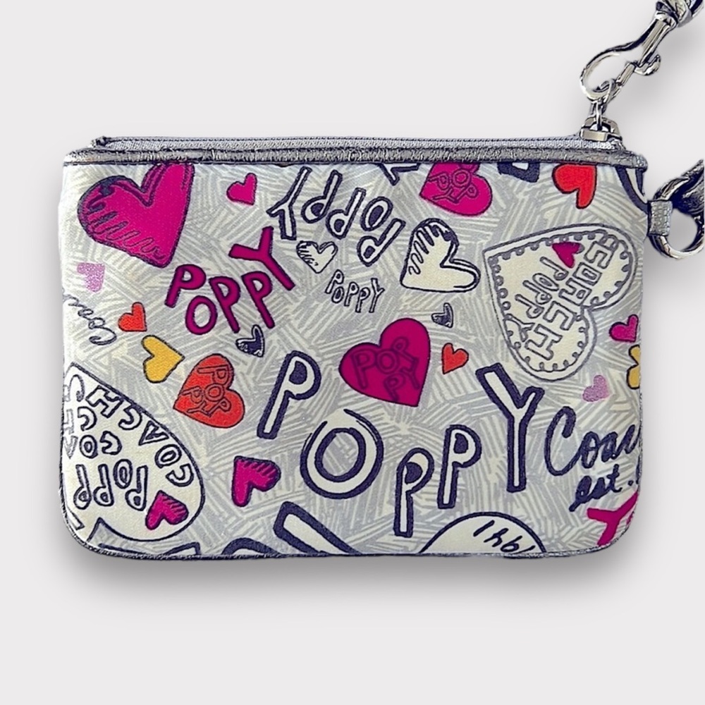 Coach | Wristlet Purse | Poppy | Metallic | Silver  Hardware | EUC | $32